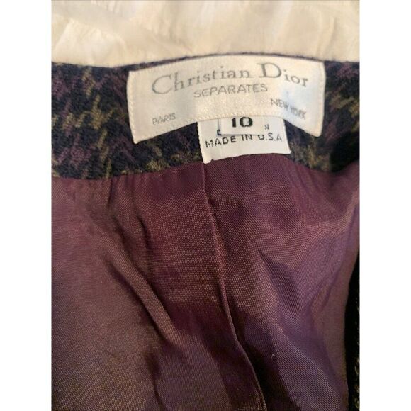 Christian Dior Authentic Black Purple Wool Long Sleeve Blazer Jacket 10 Medium - Picture 5 of 9